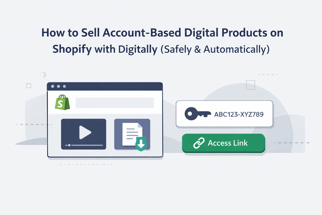 How to Sell Account-Based Digital Products on Shopify with Digitally (Safely & Automatically)